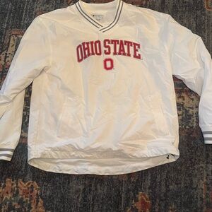 Ohio State White Pullover windbreak